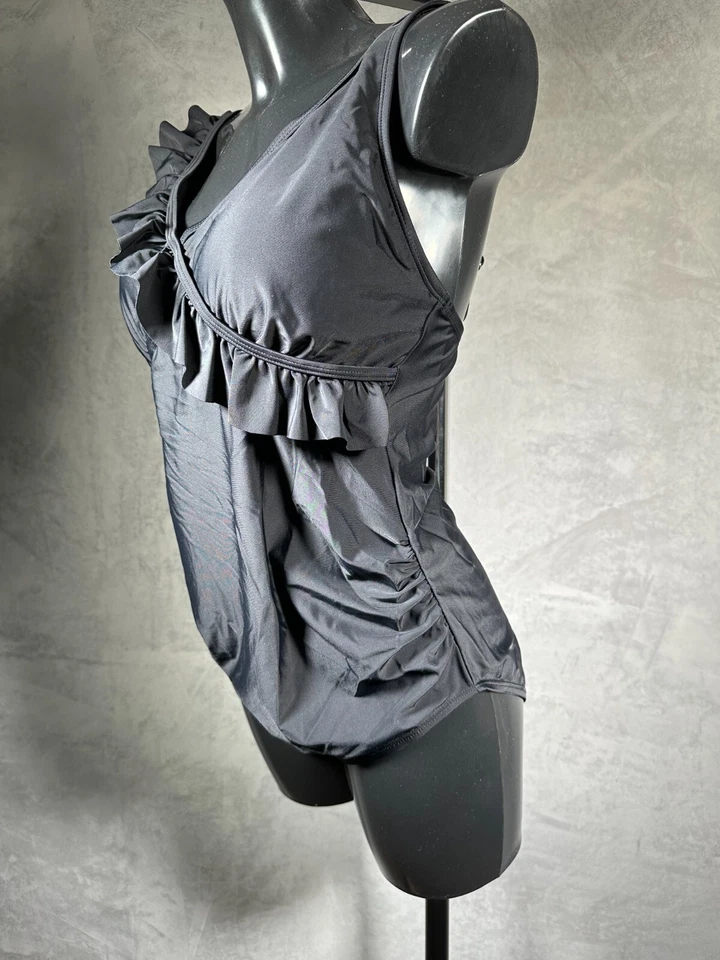 Bonprix Collection Umstandsbadeanzug Größen 36 bis 44 schwarz Bademode Rüschen - Bild 3 von 4