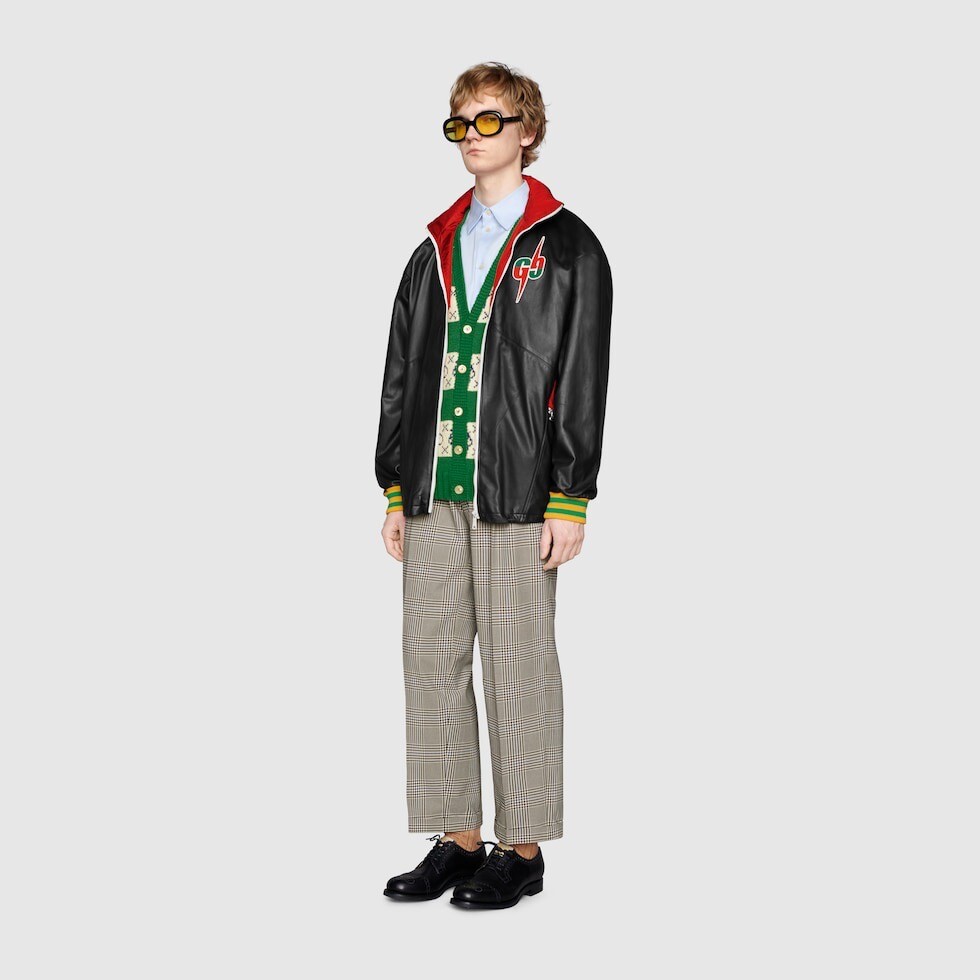 NEW WITH TAGS $8000 GUCCI BLADE GG LAMB LEATHER JACKET G46 OR 56US