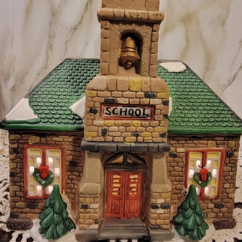 Dickens Collectables Towne Series School Lighted Christmas Village, 1996 In Box - Picture 5 of 10
