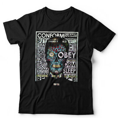 They Live Glitch Tshirt Unisex Retro Vintage 80s Movie Horror Sci Fi