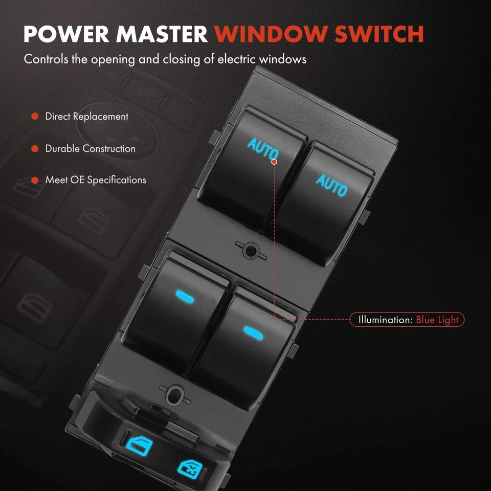 1x Interruptor de ventana eléctrica del lado izquierdo del conductor delantero para Ford Taurus 2010 2012 V6 3,5 L Foto 3 de 4