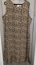 Leopard Print Sleeveless Plus Size Summer Dress 30W, Roaman’s