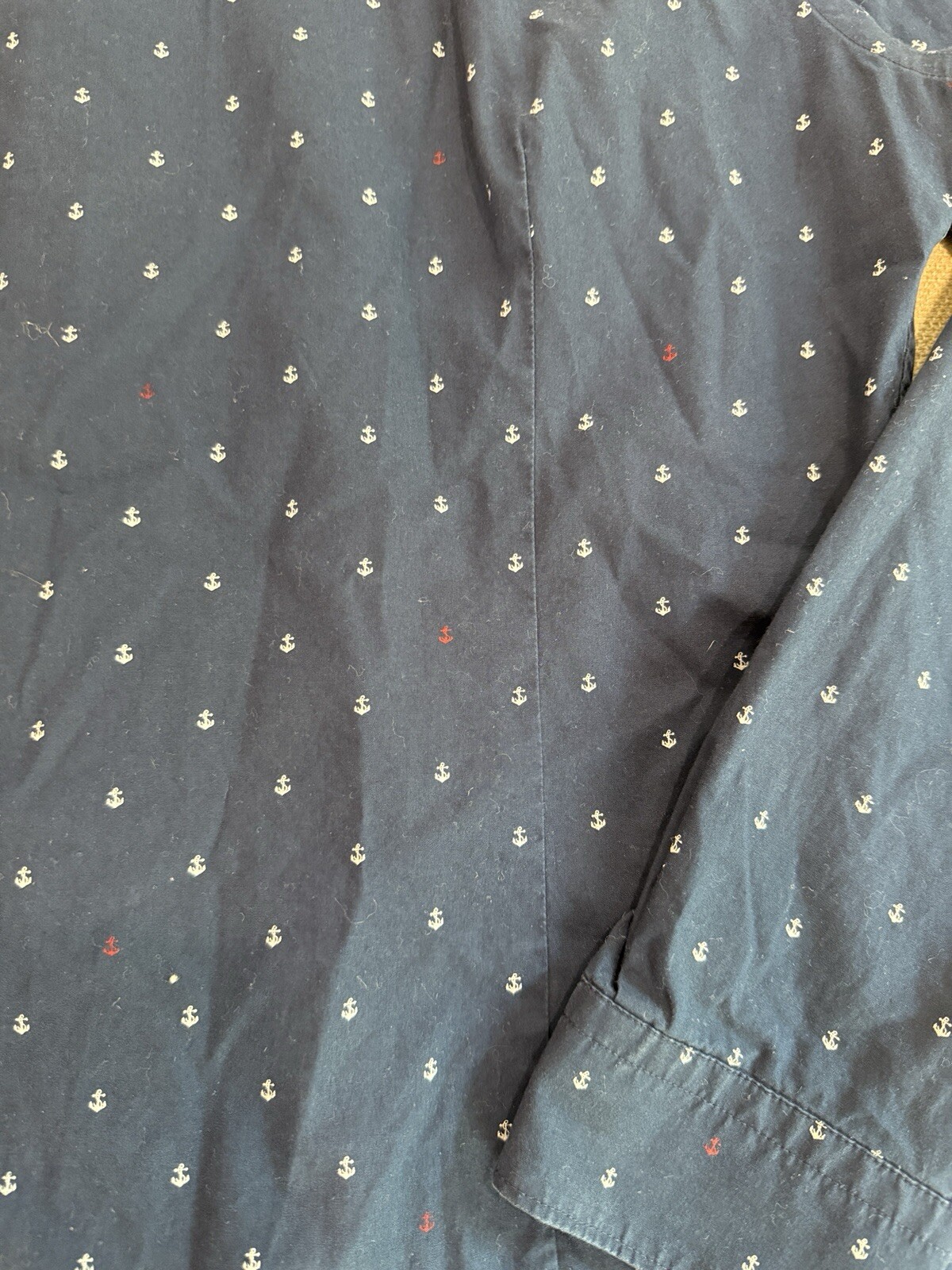 Express Fitted Button-down Anchor Print Blue Men’… - image 7