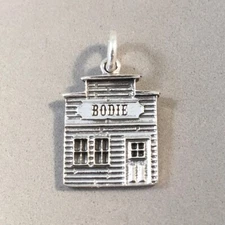 .925 Sterling Silver BODIE Ghost Town CHARM CA Old West Storefront 925 TW48-BD