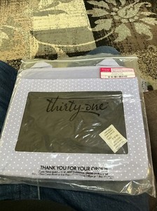 Thirty One Lavender Swiss Dot W/Chalk Oh Snap Pocket