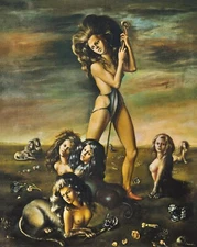 LEONORA FINI Surrealism Art Poster or Canvas Print "Shepherdess of the Sphinxes"