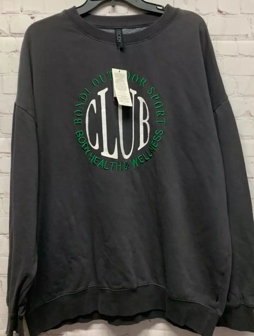 COTTON ON Women s Lifestyle Oversized Graphic Sweatshirt Washed Black XL NEW