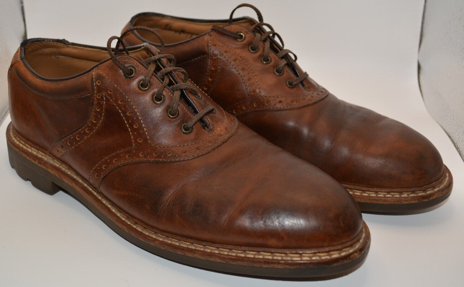 SAOLA Scarpe Oxford Johnston & Murphy da uomo a coda di rondine taglia 9 5 in pelle marrone eleganti classiche