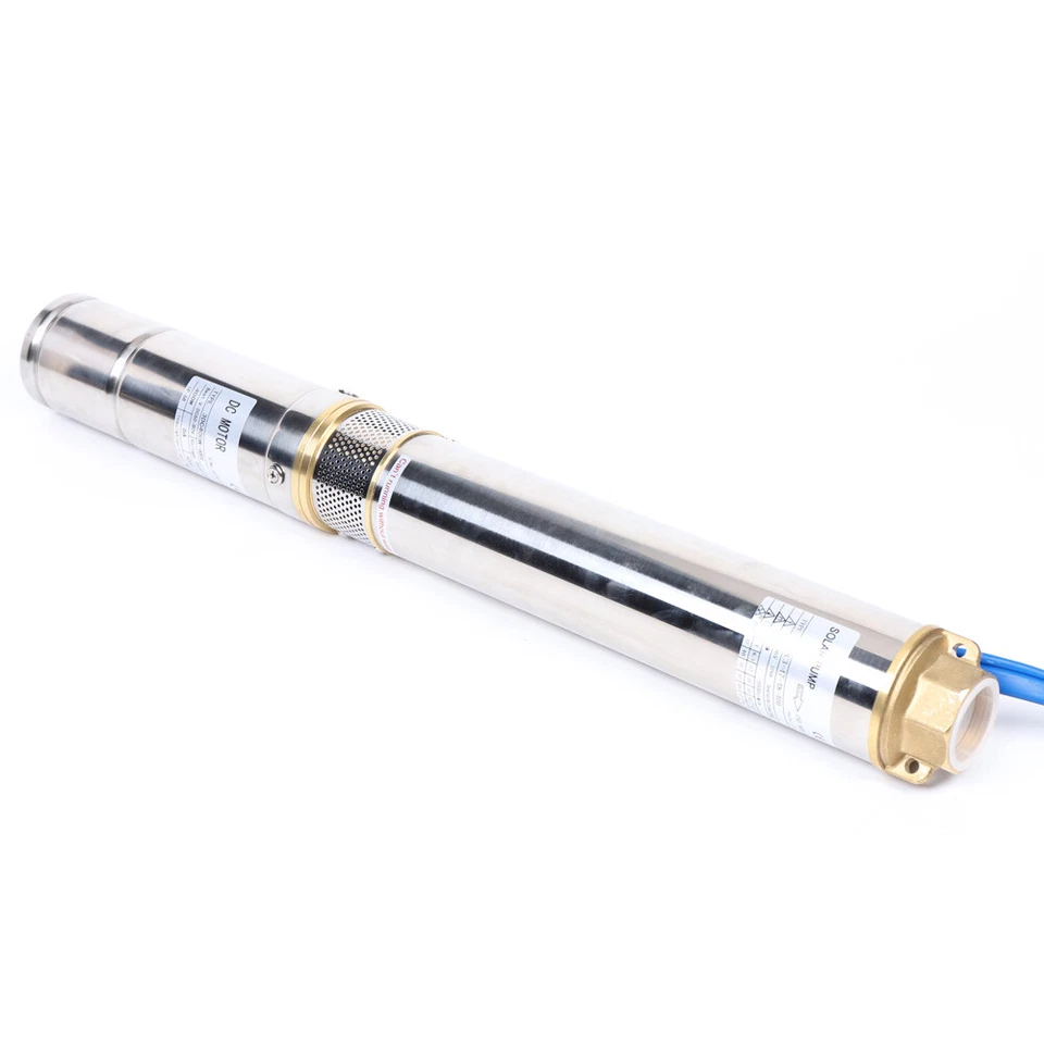 Bomba de agua solar sumergible de 3" DC bomba de pozo de diámetro profundo 48V 400W + controlador MPPT Foto 3 de 4