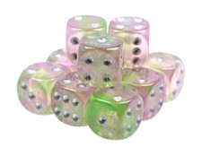 10 W&uuml;rfel W6 16 mm Elfentraum mit silber W&uuml;rfelzeit Tabletop DnD Kniffel Yatzee