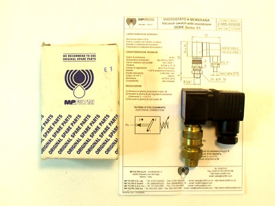 NIB MP Filtri Series E1 Vacuum Switch w/ Membrane:  Brass, 0.15-0.5bar, 5A, 250V
