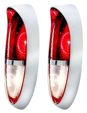 Pair Tail Light Assemblies For 54 Chevrolet Cars (Complete W/ Bezel & Lens)