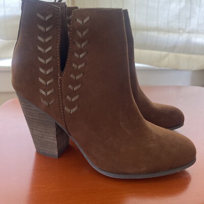 Carlos by Carlos Santana Haley Brown Faux Suede Ankle Boots Womens Size US 8.5