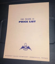 1961 Mooney M20C Mark 21 Price List Kerriville,TX 4 Pages Original