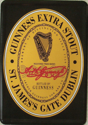 Blechpostkarte Guinness - Black Label, 10 x 14,5 cm