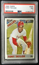 1966 TOPPS #585 TONY TAYLOR PSA 7 BASEBALL CARD HIGH NUMBER 