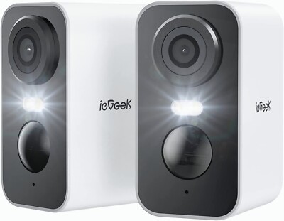 2PCS ieGeek Outdoor Wireless Security Camera Home WiFi Battery CCTV IR Cam Alexa