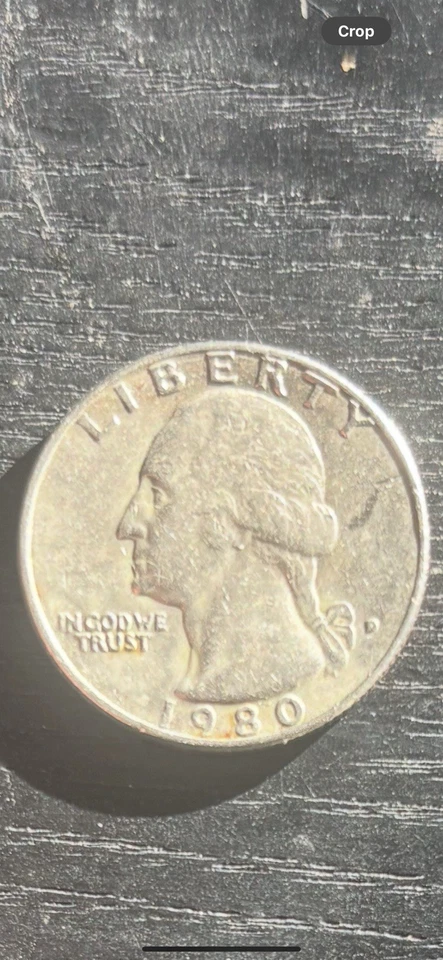 1980-D Washington Quarter Mint Fill Error and Double Strike Lettering Error Coin - Image 2 of 3