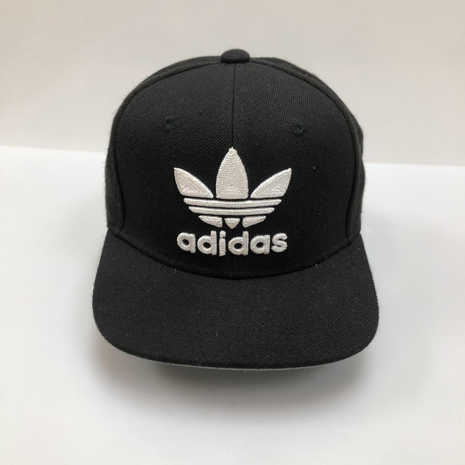 Adidas Hat Cap Snap Back Black Twill Trefoil Logo Mens One Size Streetwear Gym