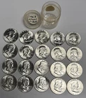 Tubed Roll of 20 GEM BU 1963P Franklin Silver Half Dollars $10 Face Value FV 50c