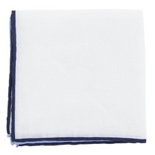 Fiori Di Lusso White Solid Linen Pocket Square 905 