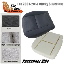 Passenger Bottom Seat Cover & Foam Pad Fits 07-14 GMC Sierra 1500 2500/3500 HD