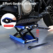 Motorcycle Scissor Lift 1100lbs Heavy Duty Wide Deck Labor-saving Wrench