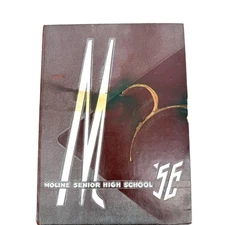 1956 Moline High School Yearbook Illinois Vintage Annual Maroon & White