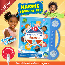Bilingual English French Sound Book for Kids   Rechargeable Interactive Learning