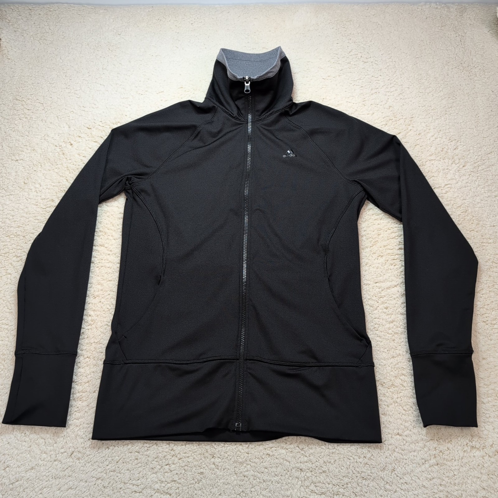 Adidas Climalite Full Zip Running Jacket Black Gr… - image 4