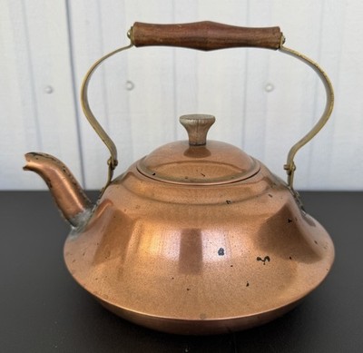Vintage Copper Tea Kettle - Cottage Core Decor
