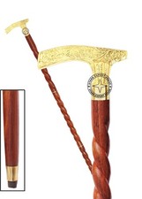 Brass Designer Walking Stick Men  Women Canes and Wooden 37 inch Handle  FGRT