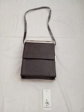 Borsetta a tracolla marrone con dettagli oro donna