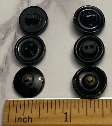 Vintage Czech Black Glass Buttons Button Lot 138-40 - Picture 9 of 11