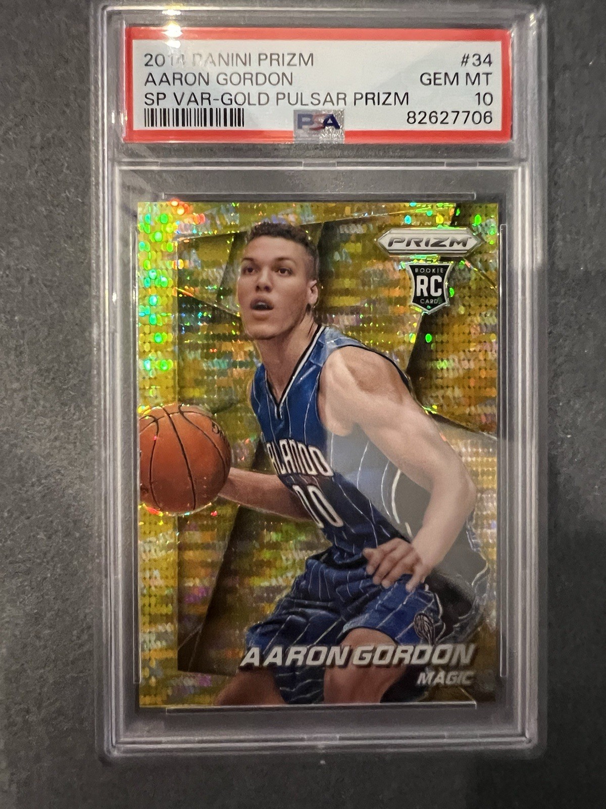 2014-15 Panini Prizm - SP Aaron Gordon #34 Gold Pulsar Prizm /10 (RC) PSA 10