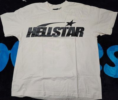 Hellstar Classic logo white and black gel print tee Size Mens L new w/o tags
