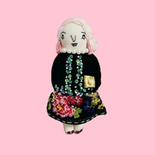 Handmade Doll Keyring Brooch Gift