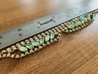 Vintage Unsigned Costume Jewelry - Gold And Light Green Rhinestone Necklace