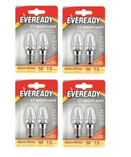 8 E14 Replacement Night Light Bulbs 7W E14 Screw Cap Small Edison Warm White