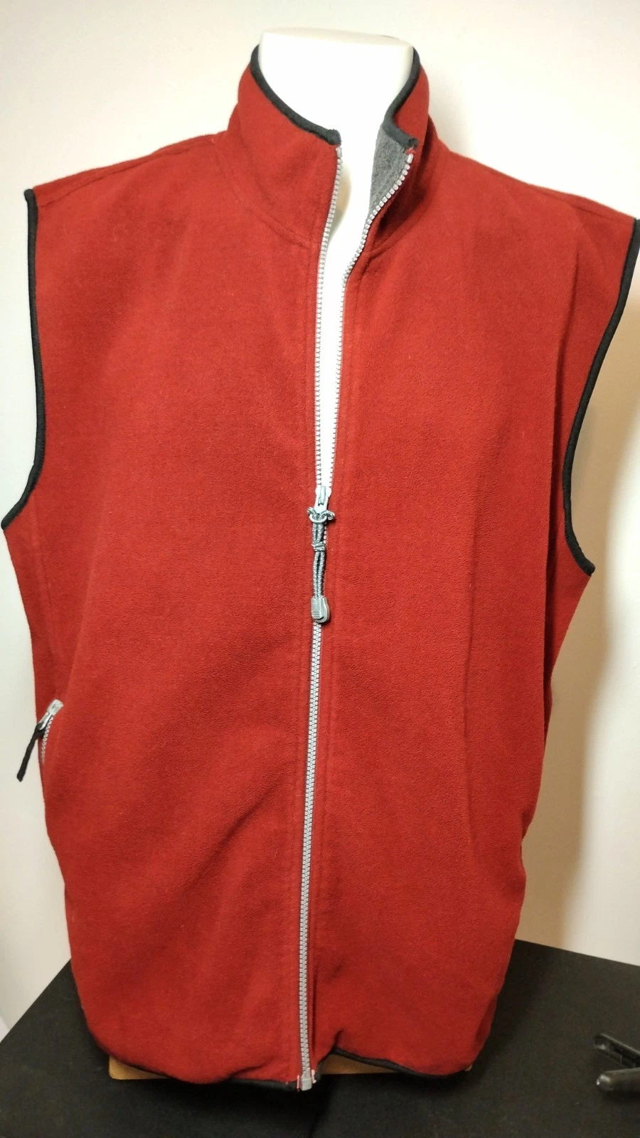 IZOD Advantage Performance Vest Mens 2XL Black Stretch Pocket Mock Neck Full Zip