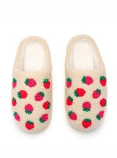 Living Royal Slide Slippers, Novelty Cozy 9-12 Women/7-10 Men, Strawberry