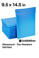 Blue Bubble Mailers 9.5'' x 14.5'' (9.5'' x 13.5'') Waterproof Shipping Bags