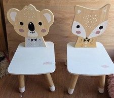 Toddler Table and 2 Chairs Koala and Fox Wood Children's