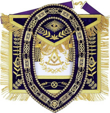 Handcrafted 100 Lambskin Masonic Grand Lodge Past Master Apron  Chain Collar