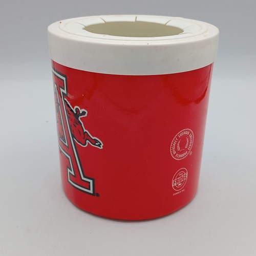 Raro porta lattine Koozie vintage Arkansas Razorbacks 12 oz schiuma plastica - Foto 6 di 9