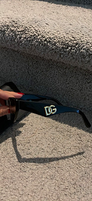 Dolce&Gabbana DG Logo Women s Cat Eye Sunglasses Black Plastic Tinted