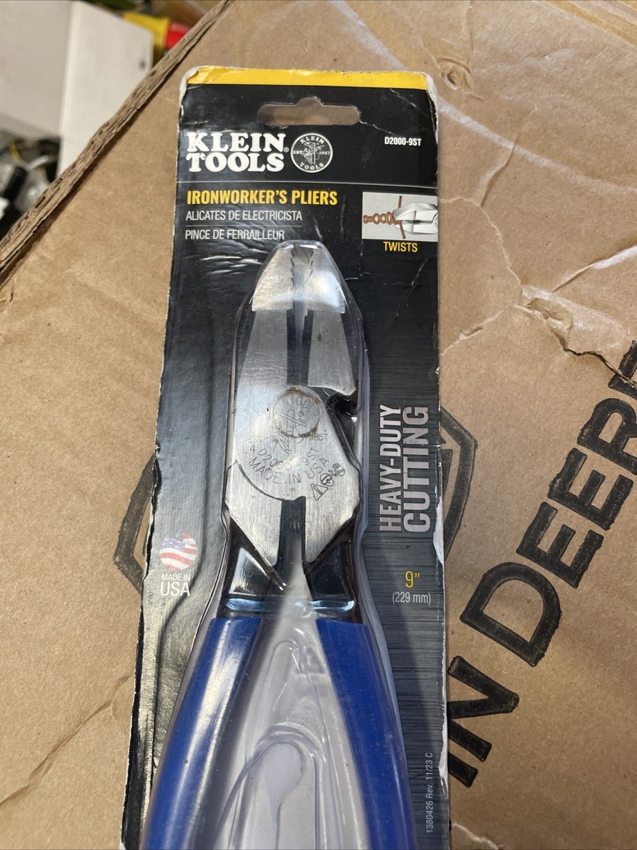 Klein Tools D2000-9ST Ironworker's Pliers, Heavy-Duty Cutting, 9