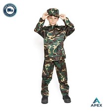 Kids Army Costume Soldier Military Halloween Cosplay 3 Piece Set Camouflage