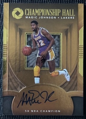 Magic Johnson 2017-18 Panini Opulence Championship Hall Autograph #/35