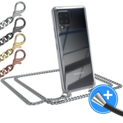 EAZY CASE für Samsung Galaxy A42 5G Hülle mit Band Handykette Metall transparent